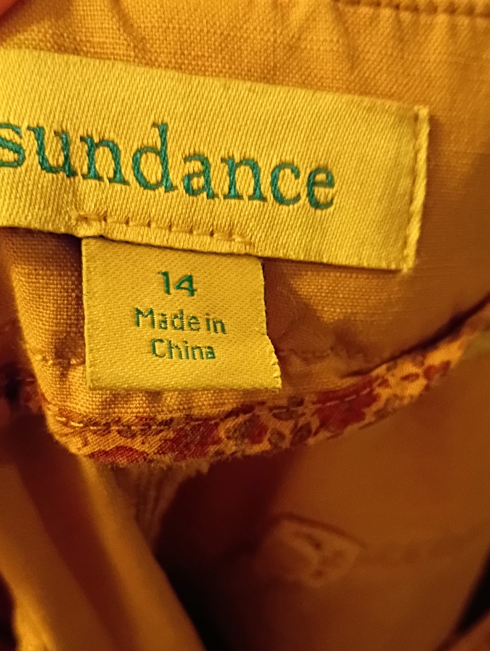 Sundance Catalog Wide Leg Crop Pants in 14 Mustard/Gold - Picture 6 of 7